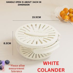 Multi-Compartment Foldable Fruit Colander with Silicone Handle for Kitchen Storage