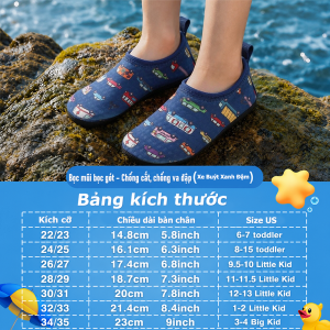 Giày đi biển cho bé Thời mai vui chơi dưới nước Size 22 - 35 (cho bé) Chống trơn trượt Thoáng khí nhanh khô