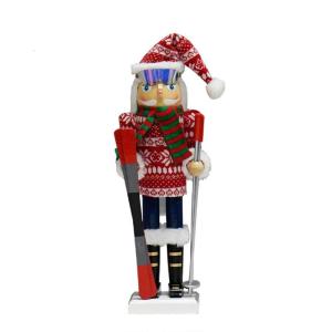 Christmas Nutcrackers Ornament Small Wooden Soldier Christmas Decorations Nutcrackers Figure Ornament for Table Shelf