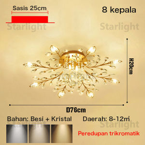 （Satu tahun jaminan）Lampu Plafon Kristal lampu kamar tidur lampu ruang makan lampu kristal ruang tamu lampu kamar lampu plafon lampu plafon