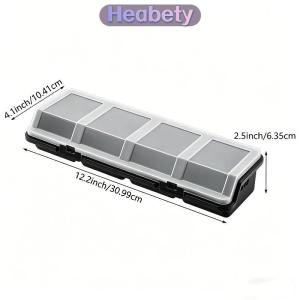 Heabety  Vít tổ chức hộp nhựa 4 ngăn với nắp an toàn màu xanh đỏ đen cho hội thảo công cụ lưu trữ