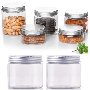 【beauty-sunshine】30ml-120ml Aluminum Cover Food Storage TankRound Wide Mouth Plastic Storage Jars Container