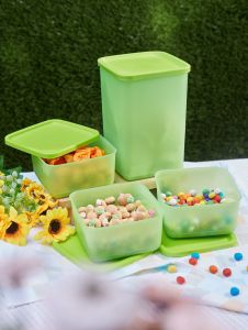 CPM Lula Storage Green Set of 4 pcs / kotak makan plastik/ toples beranak/ toples plastik