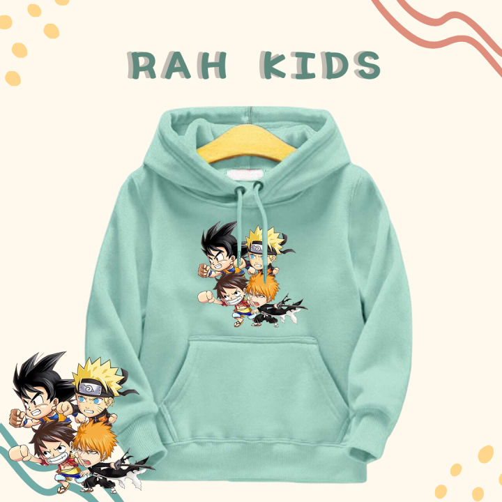 jaket hoodie anak laki laki model anime narouto&freind goku umur