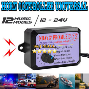 Car Horn Controller Electric Speaker Sound Control Unit with 12 Sound Effects Switching 12-24V Car Truck Marine Boat