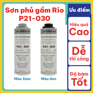 Sơn phủ gầm/ Sơn xịt gầm chống ồn chống gỉ xe ô tô RIO AUTOCOLOR P21-030 màu đen màu xám