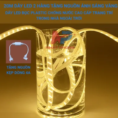 20MDây đèn led 2835 siêu sáng 2 hàng led loại 1 sử dụng công trình chống nước đèn led hắt trầntrang trí decor phòng