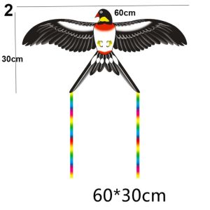MINIMALUX Easy Flying Plastic Eagle Kite 50/60cm Cartoon Flying Bird Kites High Quality with Tails Large Eagle Kites Garden Outdoor Sports