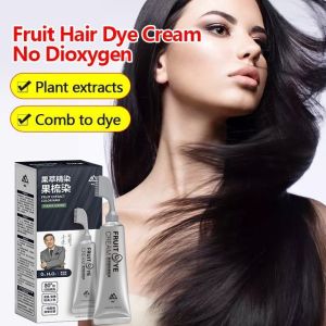 ✨No-mix Hair Dye Cream/Liquid Instant Cover for New White Hair Easy Re-Touch Mild Care Solid Color No Ammonia Dye for Roots Comb Included - X21101502CB [No mixing required + comes with comb] Xusheng Black Fruit Hair Dye Cream