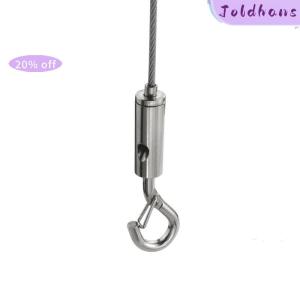 Joldhans Adjustable Automatic Wire Rope Spring Hook Clothesline Hanging Solution System Suspension Code Stainless Steel Cable