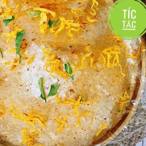 Bánh Tráng Tỏi Phi Khô Gà Cay Cắt Miếng Vuông mỏng mềm