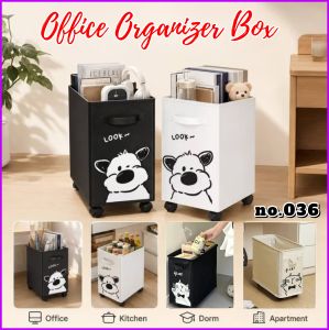 1pc Cute Design Mobile Storage Cart with Wheels Detachable Under Desk Organizer for Office Supplies Trolley