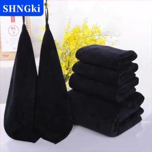 SHNGki Khăn dày màu đen cửa hàng cắt tóc bàn trang điểm với mái tóc siêu thấm mềm