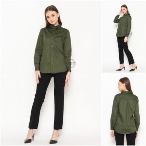 Kemeja Putih Wanita Lengan Panjang Kemeja Kerja Wanita Slimfit Bahan Katun Premium Baju atasan Kemeja Kantor Formal Putih Polos Wanita Lengan Panjang