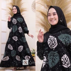 ( Size XXXL ) GAMIS JUMBO Gamis Muslim / Gamis Twill Syari Rayon Super Asbtrak Tie dye 100% Handmade