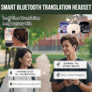 New Smart Bluetooth Translation Headset That Can Translate 144 Languages Open Ai Translation Earphones Wireless Ai Simultaneous Interpretation Real-Time Translation