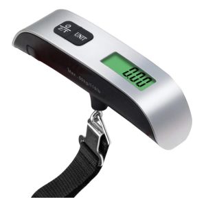 Luggage scale digital hanging scale travel strap / hook with thermometer 50kg capacity CR2032 battery included