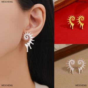 [COD] WEICHENG Conch Stud Earrings Vintage Style For Women Mens Jewelry Accessories Party Gifts