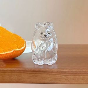 NOBLELYN Transparent Dog Fur Storage Pendant DIY Accessories Fur Storage Capsule Pet Hair Container  Handmade Design Dog Shape Keychain Memorial Souvenirs