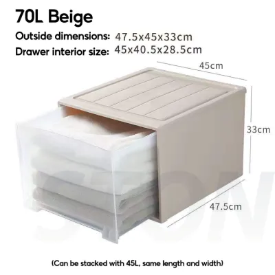 JOVNO Stackable Drawer Box | Clear Clothes Organizer for Underwear/Bra/Socks | Thickened Plastic
