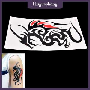 [huguosheng] สติกเกอร์รอยสักชั่วคราวกันน้ำศิลปะบนร่างกาย10.5x6ซมมังกรสักน้ำ