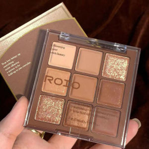 ROIO Chocolate nine-color eyeshadow palette glittery pearlescent matte earth tones pure and nude makeup affordable price