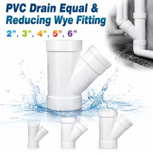GTRBFDS Y-Shaped PVC Drain Wye Fitting White 2"3"4"5"6" Drain Pipe Joint Durable Sturdy 3-Way Drainage Pipe Fittings Pipeline Accessories
