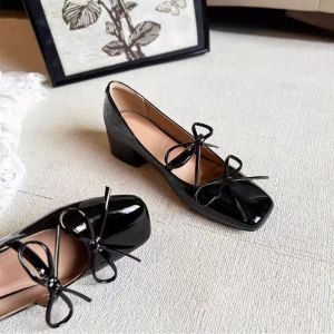 Giày lười mũi vuông Mary Jane Bow IELGY màu bạc dành cho nữ