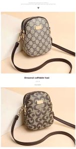 Tas Selempang Wanita Mini Sling Bag Trendy Phone Pocket Bag Korean Style Kulit PU Monogram COD T268