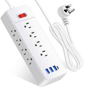 Surge Protectors Power Strips Wall Mountable 9Widely Space Outlets USB/Type C Charging Port USB Charging Power Supply