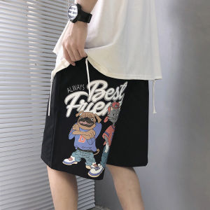 Short Pants Men Polyester Shorts Cartoon Ins Plus Size Loose Casual Sports Pants