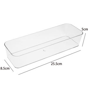 4PCS Household Storage Box Stackable Transparent Drawer Partition Storage Box Suitable For Desktop Cosmetics Skin Care Products Sundries Stationery Pen Storage