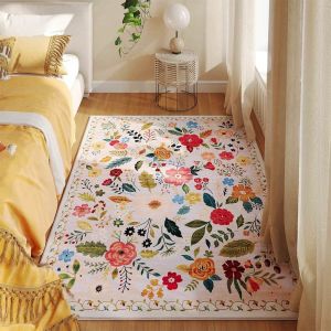 SAVVYSHELF Non-slip Flower Carpet Absorbent 40x60cm Bathroom Floor Mat Durable Soft Door Gasket for Living Room Tea Table Bedside