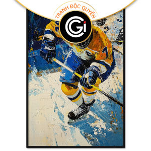 Tranh thể thao khúc côn cầu trên băng. Tranh treo tường dán tường sơn dầu canvas tranh trí. CGI-1514