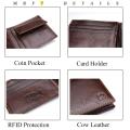 Genuine Cash LONGXIOR RFID Closure Fashion Cow Leather Bag Mens ID Protective Wallet MRF7Tech. 