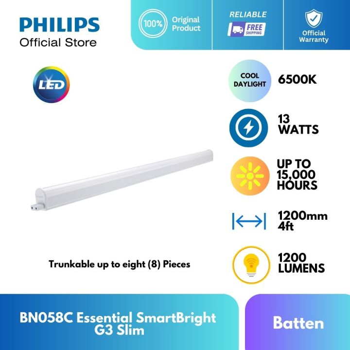 Philips BN058C Essential SmartBright G3 Slim Batten (Single) | Lazada PH