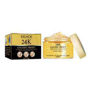 Eelhoe 24K Gold Repair Face Cream Deep Hydrating Anti-Aging Face Skin Whitening Serum Shrink Pores Repairs Dry Loose Skin Anti Wrinkle Essence Liquid Lifting Firming Fade Fine Lines Brighten Facial Moisturizer Skin Care Cream（50g）
