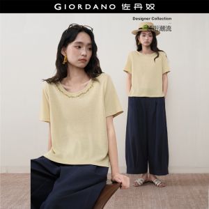 Giordano Women Women Round Neck T-Shirt Free Shipping 18326217