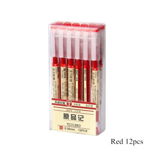 AICRANE 0.35mm 6/12pcs Fine senior Gel Pen set Natural Style Pen Black Blue Red Ink Pen