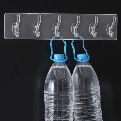 Thanh Móc Treo Đồ 6 Móc Siêu Dính Dán Tường Nhà TắmNhà BếpTủ Quần Áo