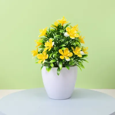TYPT59 Pot Tanaman Hias Bunga Melati Plastik Ornamen Pot Bonsai Artificial Flower Decoration