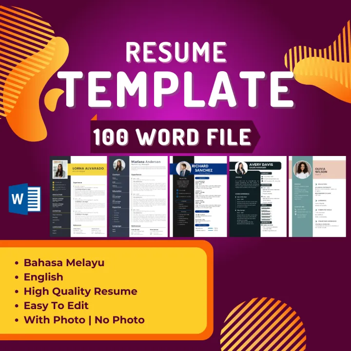 100 Resume Template | Bahasa Melayu & English | Premium Professional