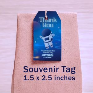 Space Boy Birthday Souvenir Tag - Outer Space Dedication Card - Astronaut