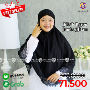 Jilbab Ihram Ihrom Hitam Rayon Jumbo Perlengkapan Haji dan Umroh