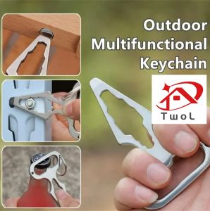 TWOL SHOP stock no.050，1pcs Outdoor Camping Supplies EDC Self-Defense Spike Multi-Tool Wrench Tool Bottle Opener Mini Portable
