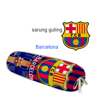 SARUNG BANTAL DAN SARUNG GULING MOTIF CLUB BOLA BARCELONA.UKURAN STANDAR DEWASA
