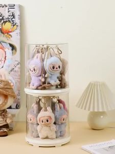 [SG Local Stock]360 degrees °   Rotating Display Case Labubu/POPMART - Transparent Hanging Organizer Stackable Storage Dolls