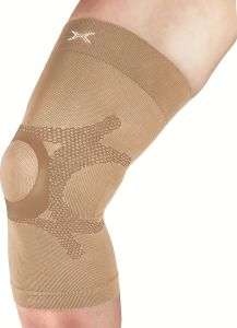 HOLZAC High-Performance Knee Support Brace - Breathable Silicone Knee Guard for Sports & Outdoors - Black/Beige - M/L/LL/F Sizes
