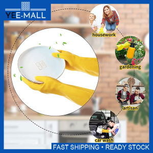 1 Pair Household Gloves Waterproof Reusable Kitchen Bathroom Home Living Cleaning Sarung Tangan Rumah Tangga 家用防水手套
