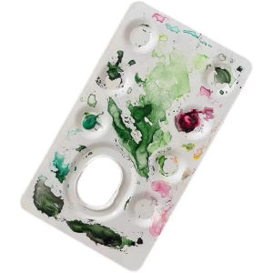 19.5cm Italian Heavy Enamel Square Palette Art Painting Tools Students Outdoor Painting Watercolor Pigment Palette Art Supplies